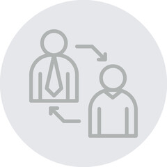 Executive Coaching Vector Line Grey Circle Grey