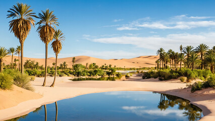 Obraz premium Serene Desert Oasis