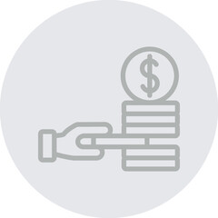 Risk Management Vector Line Grey Circle Grey