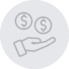 Dividend Policy Vector Line Grey Circle Grey