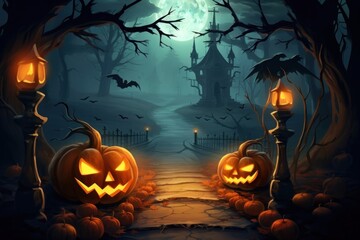 Halloween halloween anthropomorphic jack-o'-lantern.