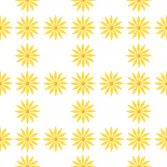 seamless pattern: yellow flowers against white
