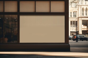 Fototapeta premium Window sign outdoors street city.