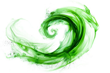 Dynamic green magical whirlwind, representing a powerful enchantment spell, on a clean white background.