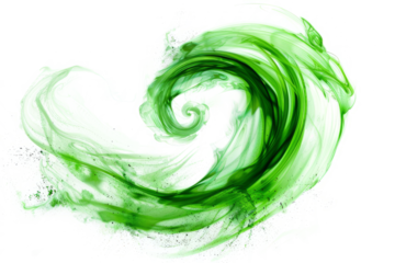 Dynamic green magical whirlwind, representing a powerful enchantment spell, on a clean white background.