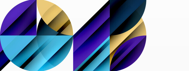 Circles and round shapes geometric minimal background