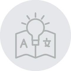 Language Learning while Traveling Vector Line Grey Circle Grey