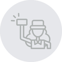 Travel Influencers Vector Line Grey Circle Grey