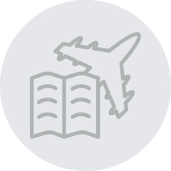 Travel Literature Vector Line Grey Circle Grey