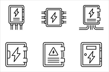 electric panel box vector. Electric distribution icon set. vector illustration on white background