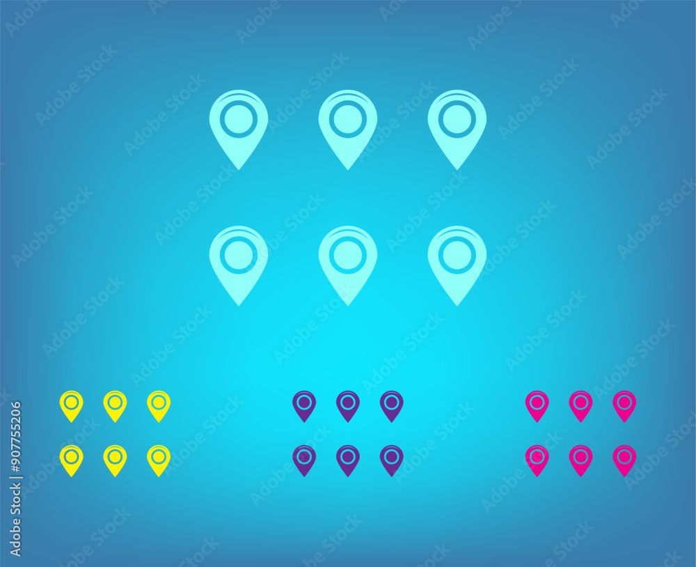 Poster vector icon on a blue background with a gradient
