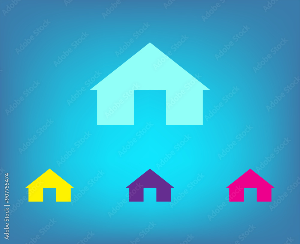 Poster vector icon on a blue background with a gradient