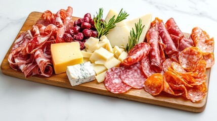 Elegant Charcuterie and Cheese Pairing for Fine Dining with Copy Space., Generative Ai