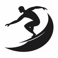 Surfer silhouette vector illustration