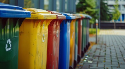 Colorful Recycling Bins.