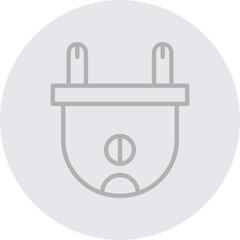 Plug Vector Line Grey Circle Grey
