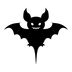 The silhouette of a black bat. A bat for Halloween.