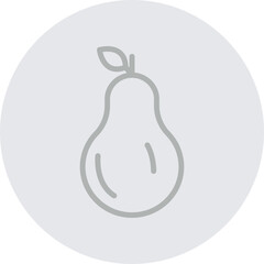  Pear Vector Line Grey Circle Grey