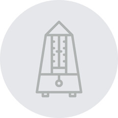  Metronome Vector Line Grey Circle Grey