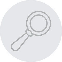  Lab Magnigying Glass Vector Line Grey Circle Grey