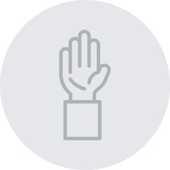  Hands Up Vector Line Grey Circle Grey