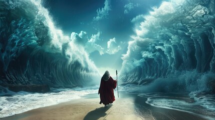 The idea of ​​Moses parting the Red Sea
