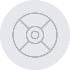 Compact disk Vector Line Grey Circle Grey