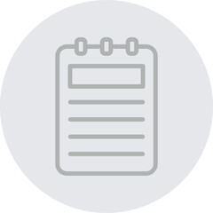 Notepad Vector Line Grey Circle Grey