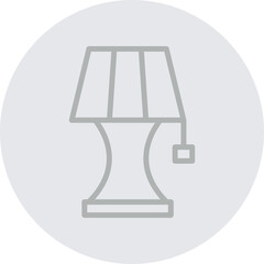 Lamp Vector Line Grey Circle Grey
