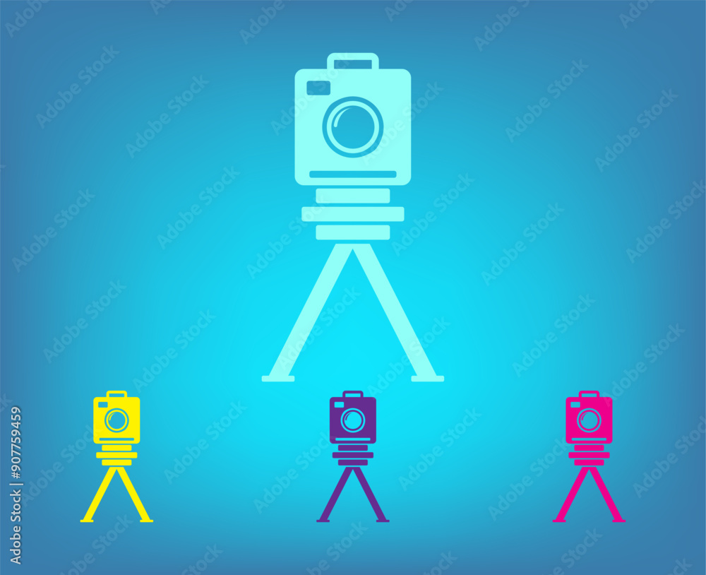 Poster vector icon on a blue background with a gradient