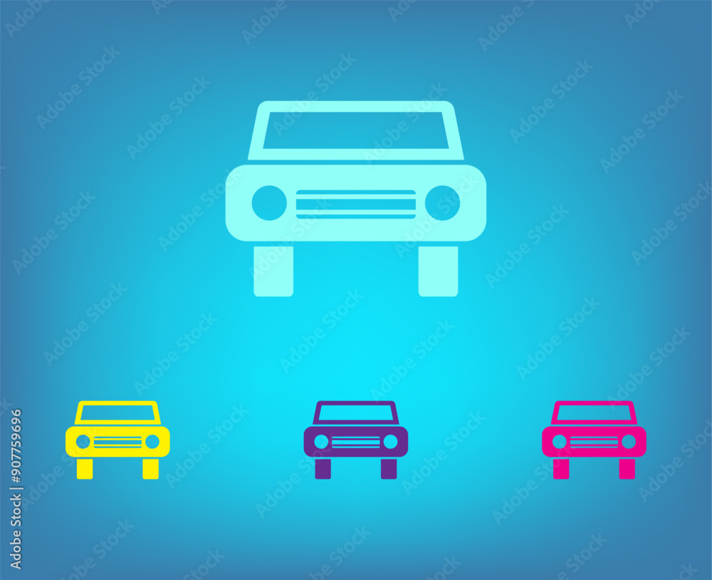 Poster vector icon on a blue background with a gradient