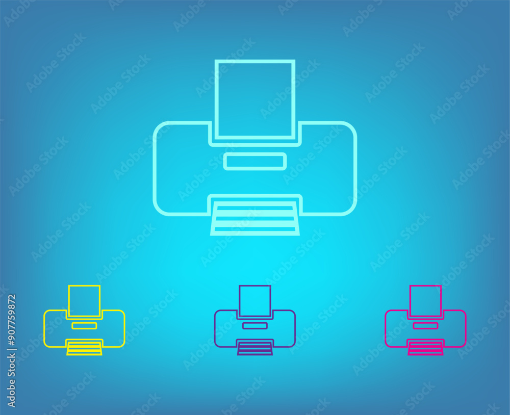 Poster vector icon on a blue background with a gradient