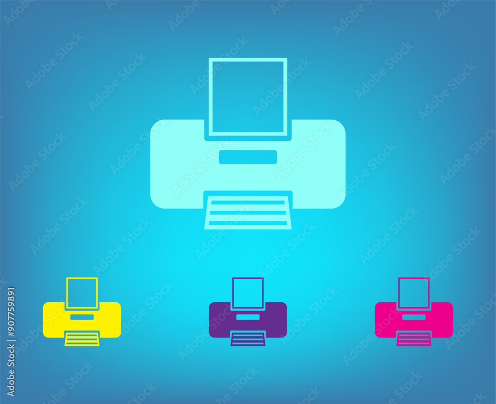 Poster vector icon on a blue background with a gradient