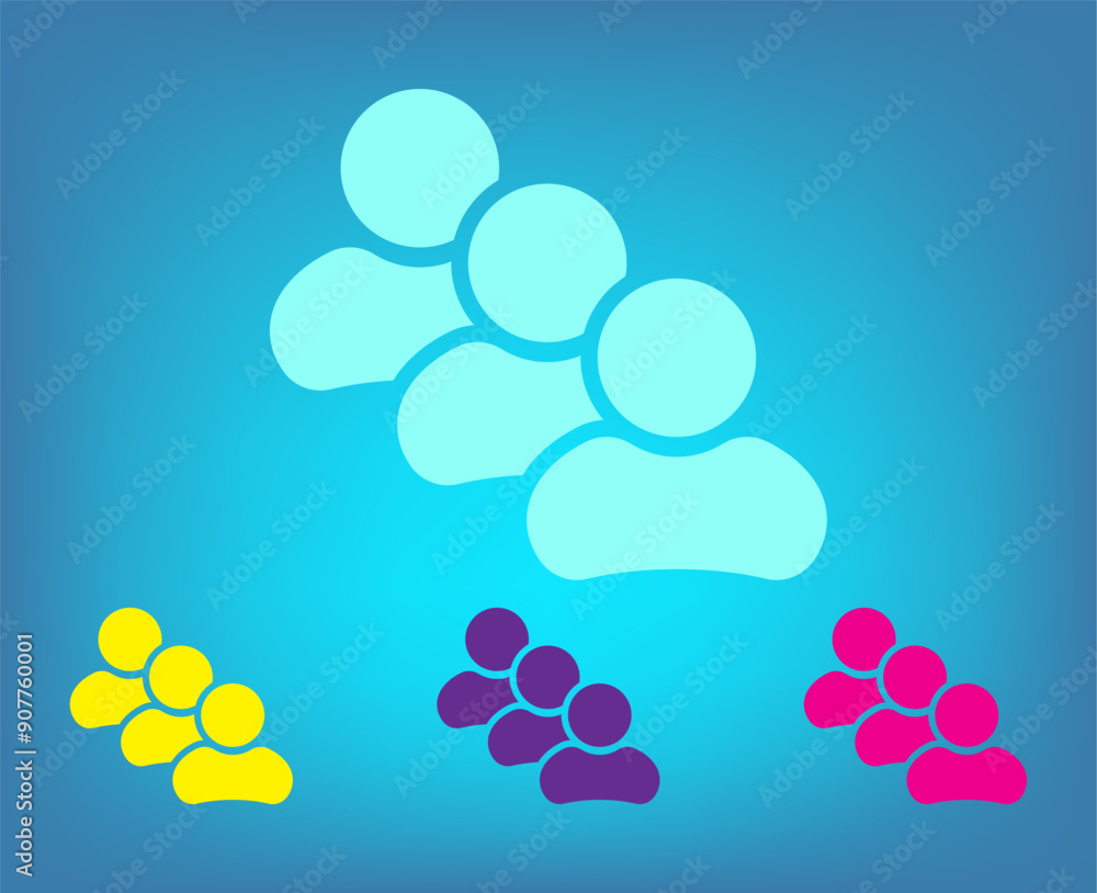 Poster vector icon on a blue background with a gradient