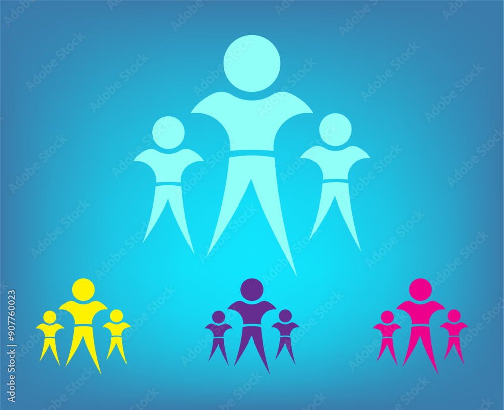 Poster vector icon on a blue background with a gradient