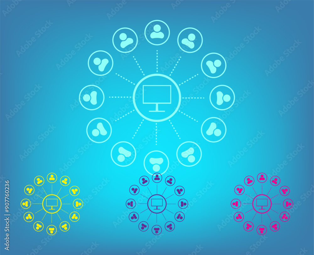 Poster vector icon on a blue background with a gradient