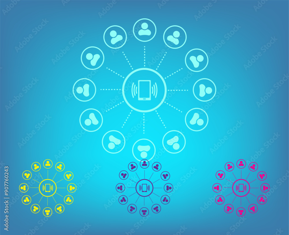 Poster vector icon on a blue background with a gradient