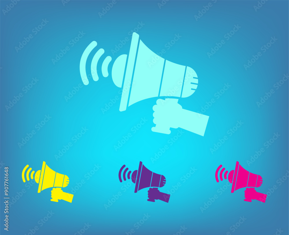 Poster vector icon on a blue background with a gradient