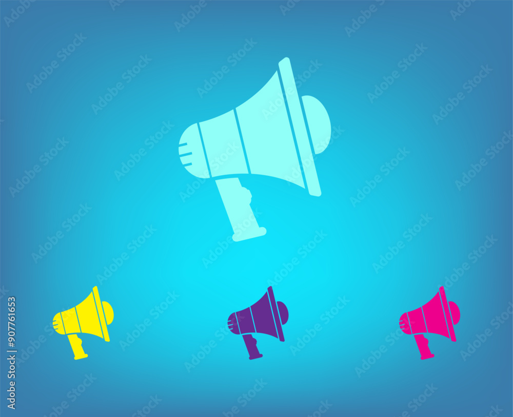Poster vector icon on a blue background with a gradient