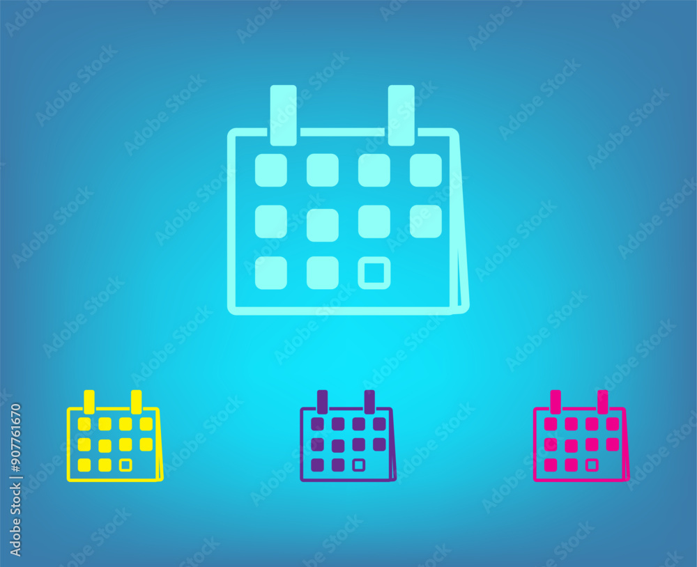 Poster vector icon on a blue background with a gradient