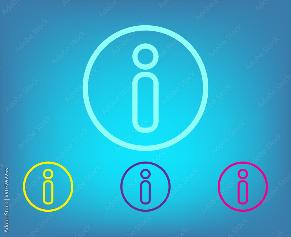 Poster vector icon on a blue background with a gradient