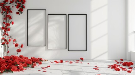 The elegance in Simplicity Minimalist Studio has a dominant red flower background