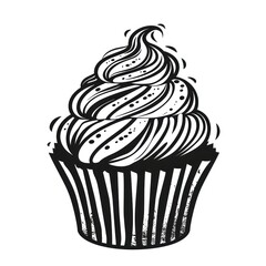 Cupcake dessert cream black.