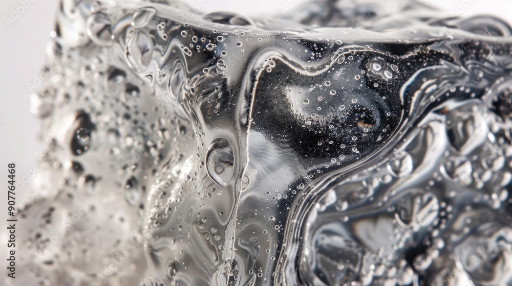 Aufkleber a macro photograph of an ice cube's surface, revealing intricate patterns and textures that resemble