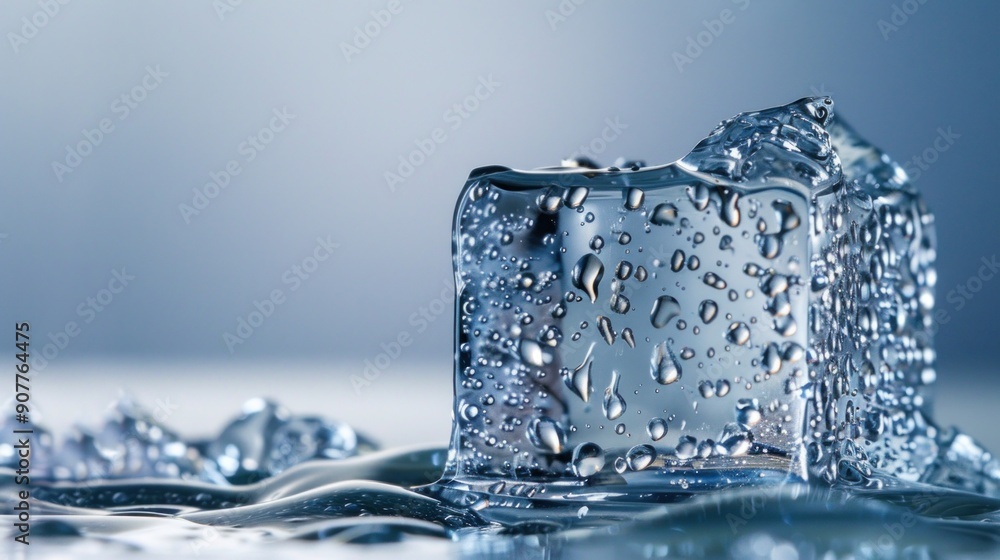 Aufkleber a macro photograph of an ice cube's surface, revealing intricate patterns and textures that resemble
