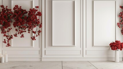 The elegance in Simplicity Minimalist Studio has a dominant red flower background