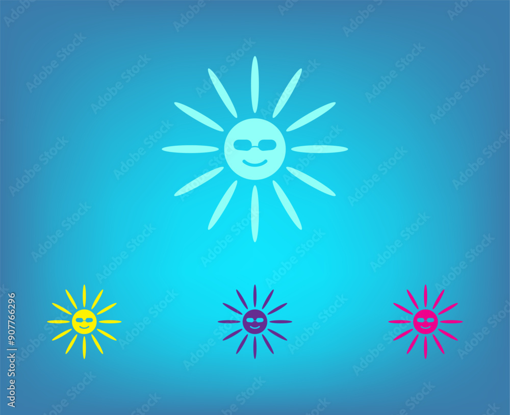 Poster vector icon on a blue background with a gradient