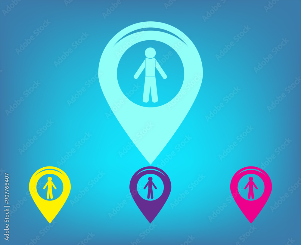 Poster vector icon on a blue background with a gradient