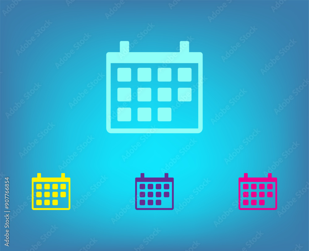 Poster vector icon on a blue background with a gradient