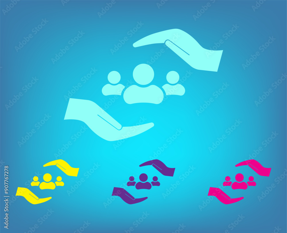 Poster vector icon on a blue background with a gradient